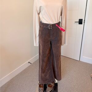 Fabrique Designer Brown Flocked with Double Waistband Design